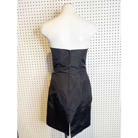 Vintage | 1980's Nadine LBD Black Strapless Cocktail Dress Size 7/8 - Picture 2 of 14